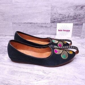 Abraham & Straus Vintage Indian Jutti Leather Sole Flat Black Women's sz 6